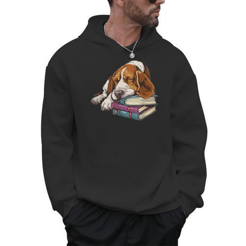 Basset Hound Books Dog Breed Graphic Men Hoodie - Bookorys DE