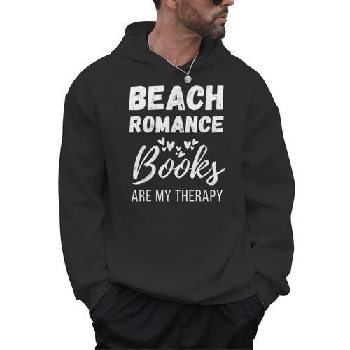 Beach Romance Beach Romance Books Are My Therapy Men Hoodie - Bookorys