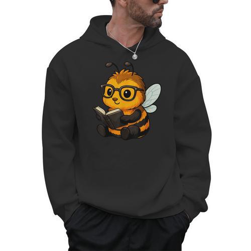 Bee Reading Book Lover Men Hoodie - Bookorys