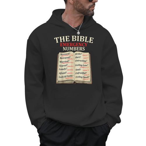 The Bible Book Of Emergency Numbers Religious Christian Men Hoodie - Bookorys