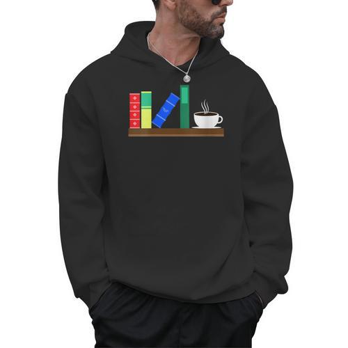 Book Books Shelf Coffee Reading Hobby Men Hoodie - Bookorys CA