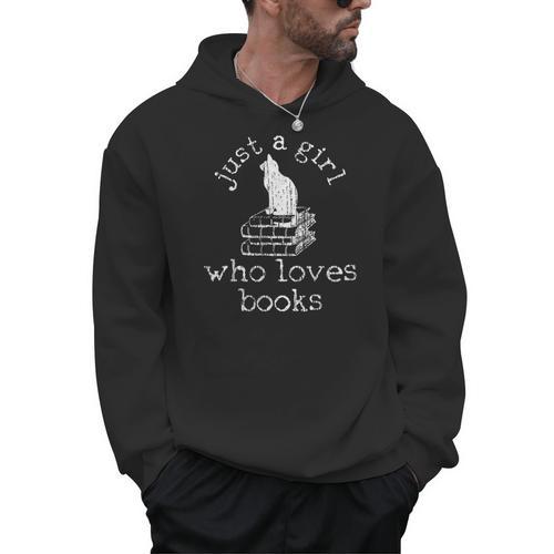 Book Bookworm Cat Lover Reading Men Hoodie - Bookorys AU