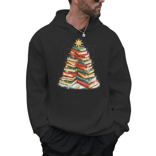 Book Christmas Tree Reading Men Hoodie - Bookorys AU