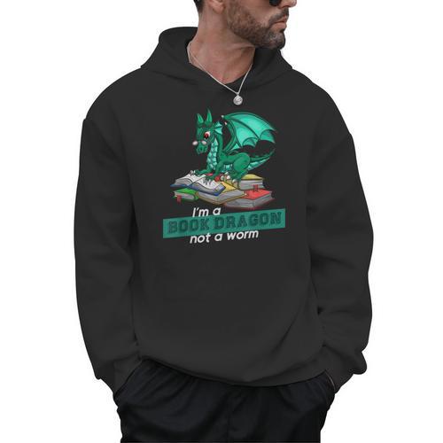 Im A Book Dragon Not A Worm Dragon Men Hoodie - Bookorys AU