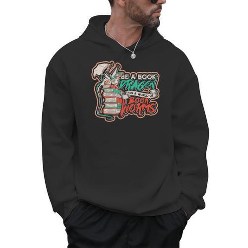 Be a Book Dragon In a World Of Bookworms Meme Of Dragons Men Hoodie - Bookorys AU