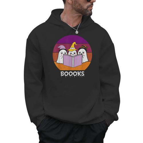 Book Ghost Reading Halloween Teacher For Men Women Men Hoodie - Bookorys