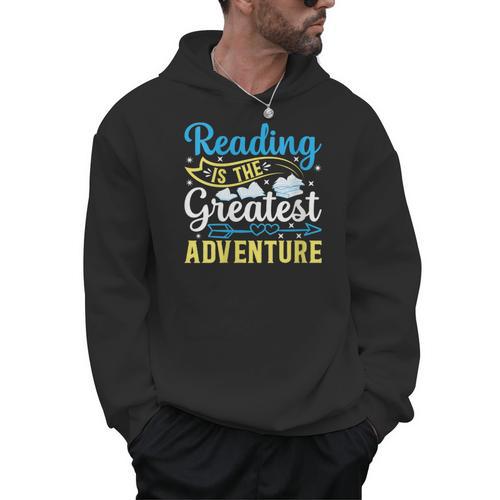 Book Librarian Reading Is The Greatest Adventure Book Lover Men Hoodie - Bookorys