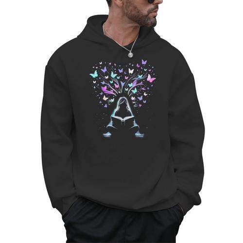 Book Lover Bookworm Reading Books Butterfly Men Hoodie - Bookorys