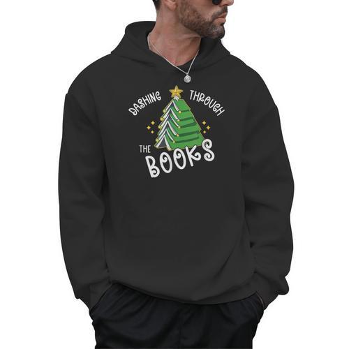 Book Lover Christmas Tree Holiday Reading Love To Read Men Hoodie - Bookorys