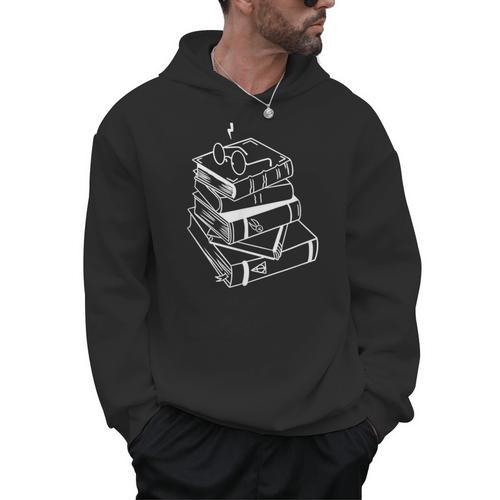 Book Lover Magical Wizard Christmas Reading Fan Men Hoodie - Bookorys DE