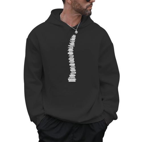 Book Lover Spine Backbone Bookworm Avid Reading Lovers Books Raglan Baseball Tee Men Hoodie - Bookorys