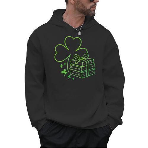 Book Lover St Patrick Day Librarian Teacher St Paddys Men Hoodie - Bookorys
