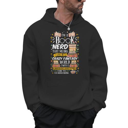 Book Nerd Books Reader Writer Student Teacher Reading Author Men Hoodie - Bookorys CA