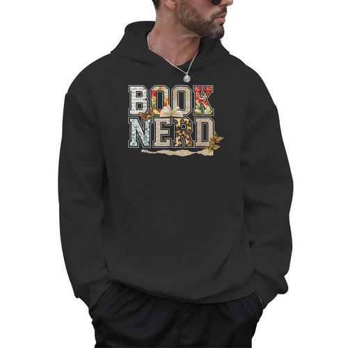 Book Nerd Vintage Floral Aesthetic Leopard Print Men Hoodie - Bookorys