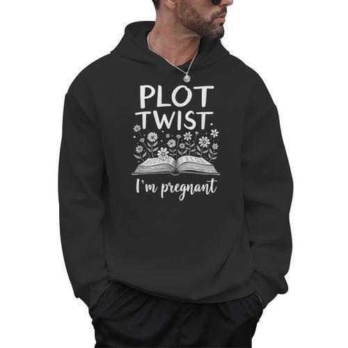 Book Reader Bookworm Plot Twist I'm Pregnant Men Hoodie - Bookorys DE