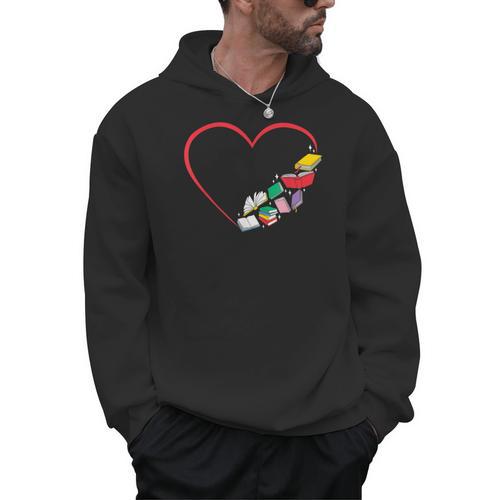Book Reading Books Heart Men Hoodie - Bookorys DE