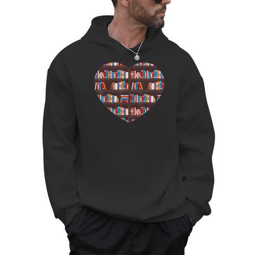 Book Reading Club Librarian Library Love Heart Tee Men Hoodie - Bookorys AU