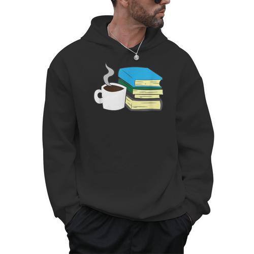 Book Reading And Coffee Books And Coffee Men Hoodie - Bookorys CA