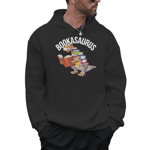 Book Reading Dinosaur T-Rex Dino Bookworm Men Hoodie - Bookorys