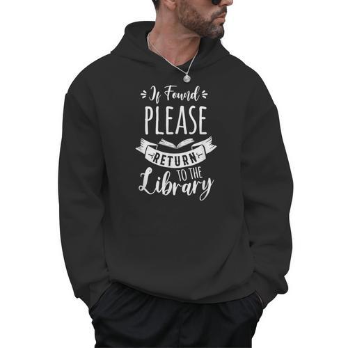 Book Reading If Found Please Return To The Library Men Hoodie - Bookorys
