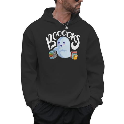 Book Reading Lover Halloween Ghost Librarian Reading Club Men Hoodie - Bookorys