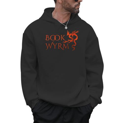 Book Wyrm Reader Book Lover Bookworm Dragon Literary Bookish Men Hoodie - Bookorys AU