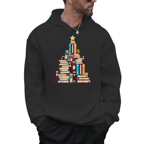 Booklovers Christmas Book Tree Men Hoodie - Bookorys UK