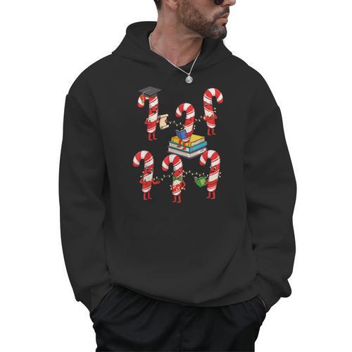 Bookmas Christmas Books Shirt Candy Cane Bookworm Men Hoodie - Bookorys DE