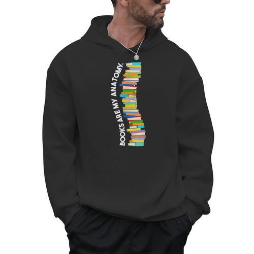 Books Are My Anatomy Spine Backbone Bookworm Reading Men Hoodie - Bookorys DE