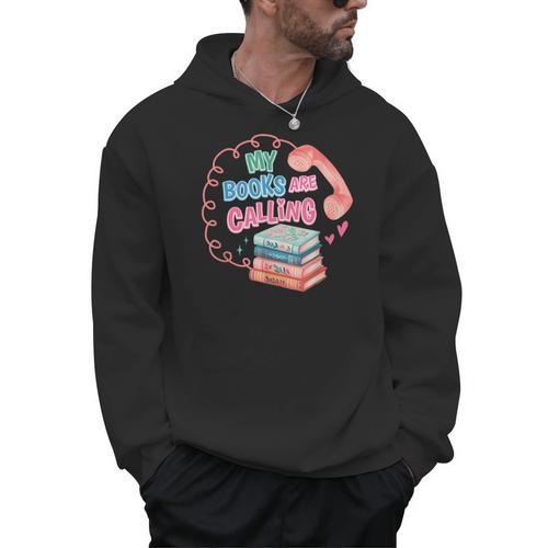 My Books Are Calling Book Lover Quote Men Hoodie - Bookorys AU