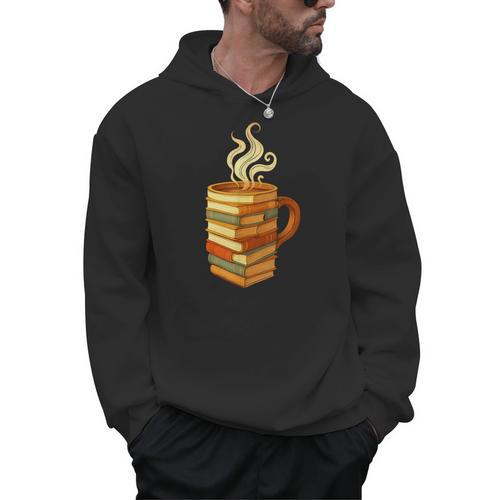 Books Coffee Mug Reading Lover Literary Bibliophile Men Hoodie - Bookorys