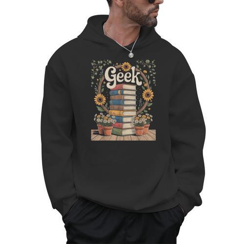 Books Geek Sunflower Floral Cute Vintage Books Reader Lover Men Hoodie - Bookorys CA