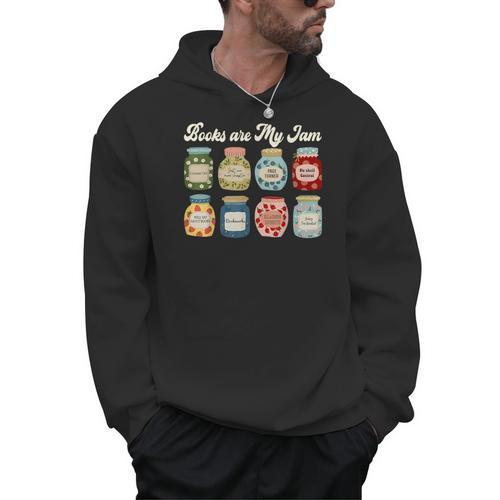 Books Are My Jam Shirt Book Lover Reader Reading Teacher Men Hoodie - Bookorys