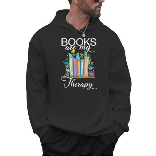 Books Are My Therapy Men Hoodie - Bookorys