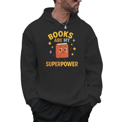 Books Are My Superpower Cute Reading Lover Men Hoodie - Bookorys