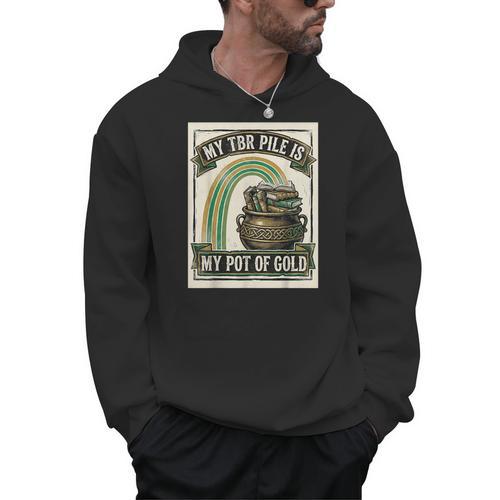 Books My TBR Pile Is My Pot Of Gold Rainbow Bookish Irish Men Hoodie - Bookorys AU