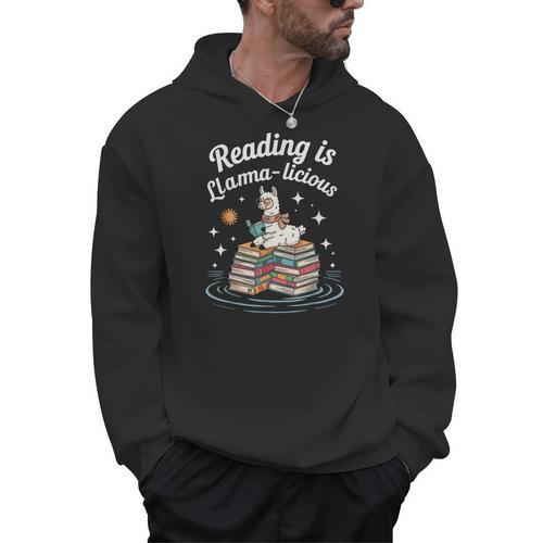 Booktrovert Shirt Reading Is Llama Licious Book Lover Men Hoodie - Bookorys AU