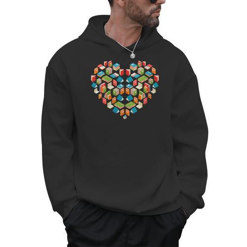 Bookworm Book Heart Valentines Day Reading Men Hoodie - Bookorys DE