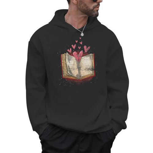 Bookworm Heart Librarian Book Nerd Library Reading Men Hoodie - Bookorys