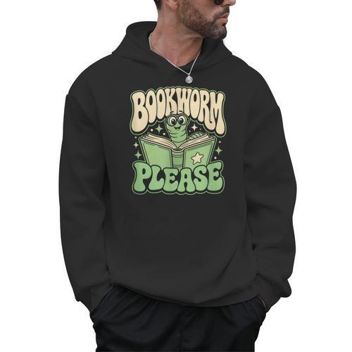 Bookworm Please Book Lover Reader Men Hoodie - Bookorys UK