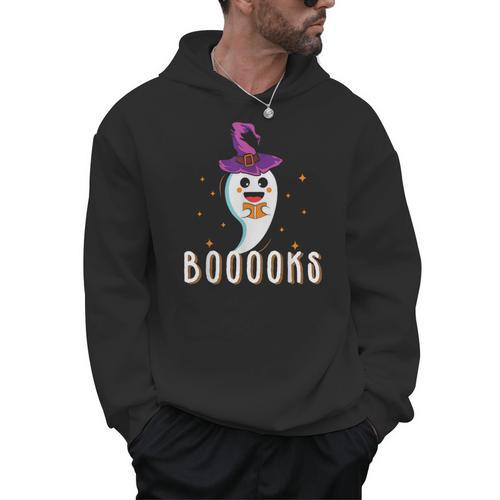 Booooks Halloween Shirts Cute Ghost Book Teacher Reading For Men Women Kids Men Hoodie - Bookorys CA