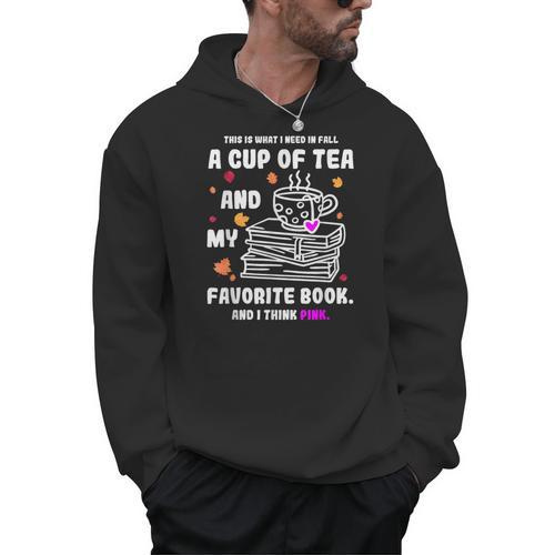 Breast Cancer Think Pink Book Reading Lover Men Hoodie - Bookorys CA