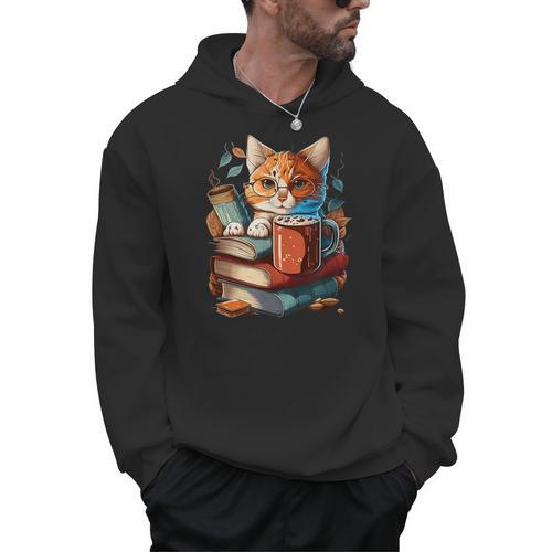 Cat Reading A Book Men Women Kids Men Hoodie - Bookorys AU