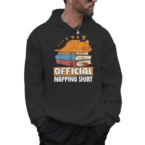 Cat Sleeping Napping Bookworm Reading Book Lover Book Nerd Men Women Kids Men Hoodie - Bookorys AU