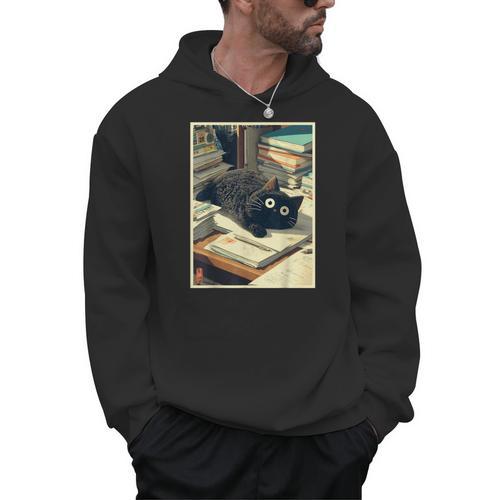 Cat Teacher Student School Last Day Books First 100th Day Men Hoodie - Bookorys CA