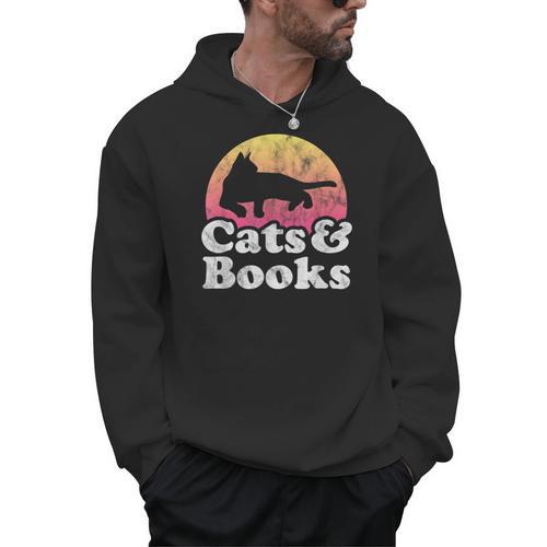 Cats And Books Or Women's Cat And Book Men Hoodie - Bookorys
