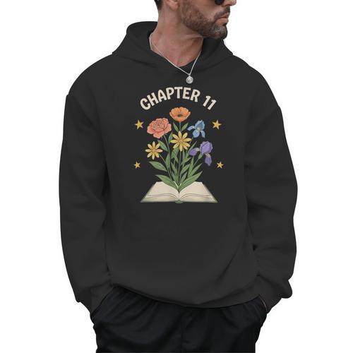 Chapter 11 Floral Book Birthday Reading Lover Men Hoodie - Bookorys UK
