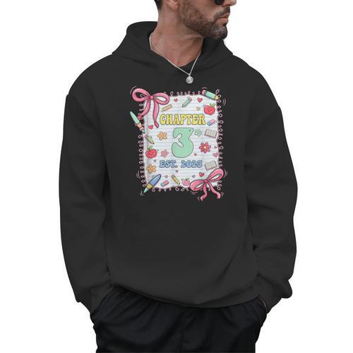 Chapter 3 Years Old 3rd Birthday Book Lover Coquette Bow Men Hoodie - Bookorys