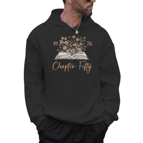 Chapter Fifty 1976 50th Birthday Wildflower Book 50 Year Old Men Hoodie - Bookorys