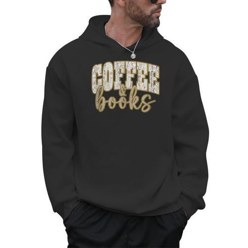 Coffee And Books I Love Them Both Book Coffee Lover Men Hoodie - Bookorys CA